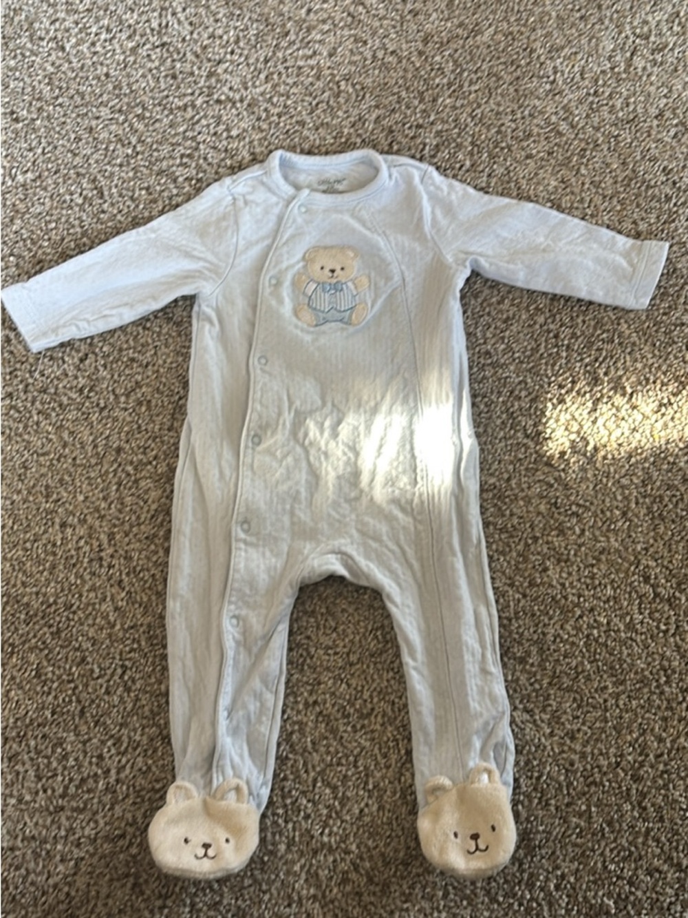 Carter's Light Blue Bear Footed One-Piece